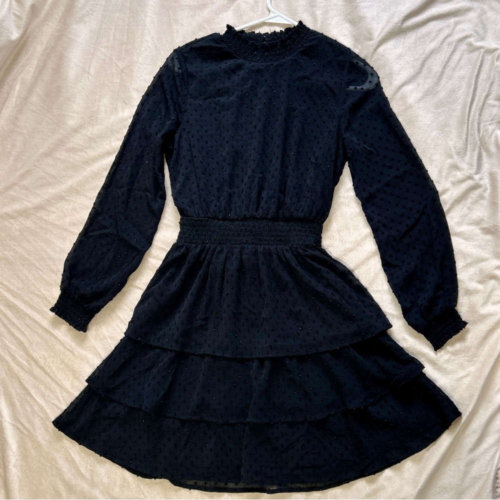 Elegant Black Tiered Dress